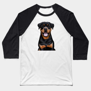 Cute Rottweiler Drawing Baseball T-Shirt